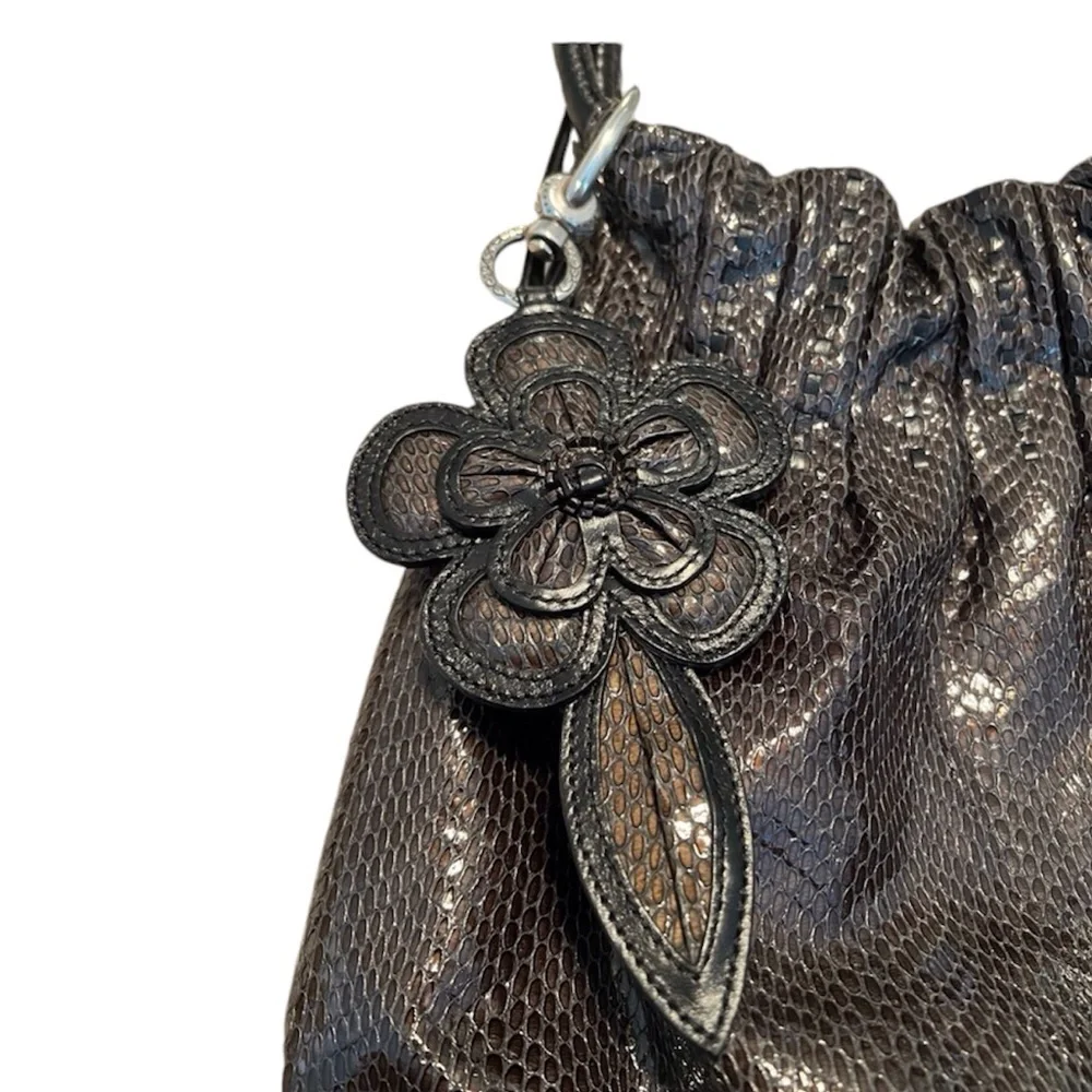 Brighton Breelan Python Snake Embossed Leather Hobo Bag